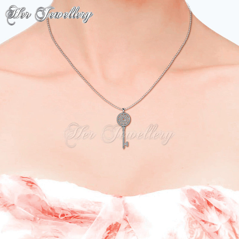 Swarovski Crystals Le Key Pendant - Her Jewellery