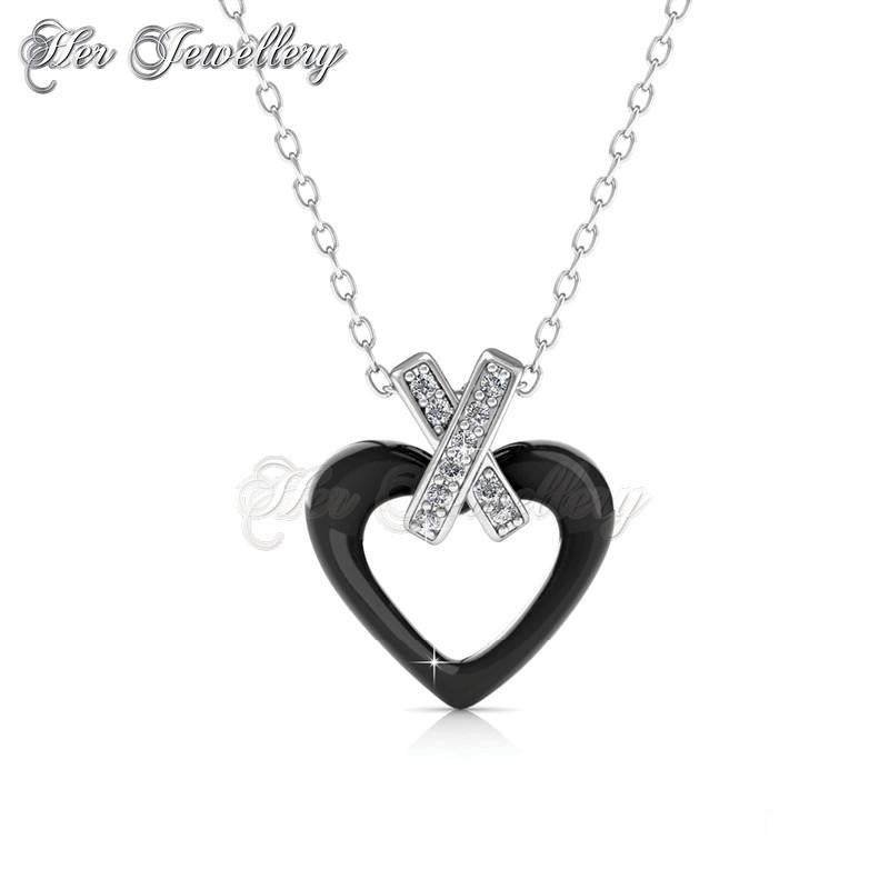 Swarovski Crystals Heart Ceramic Pendant - Her Jewellery