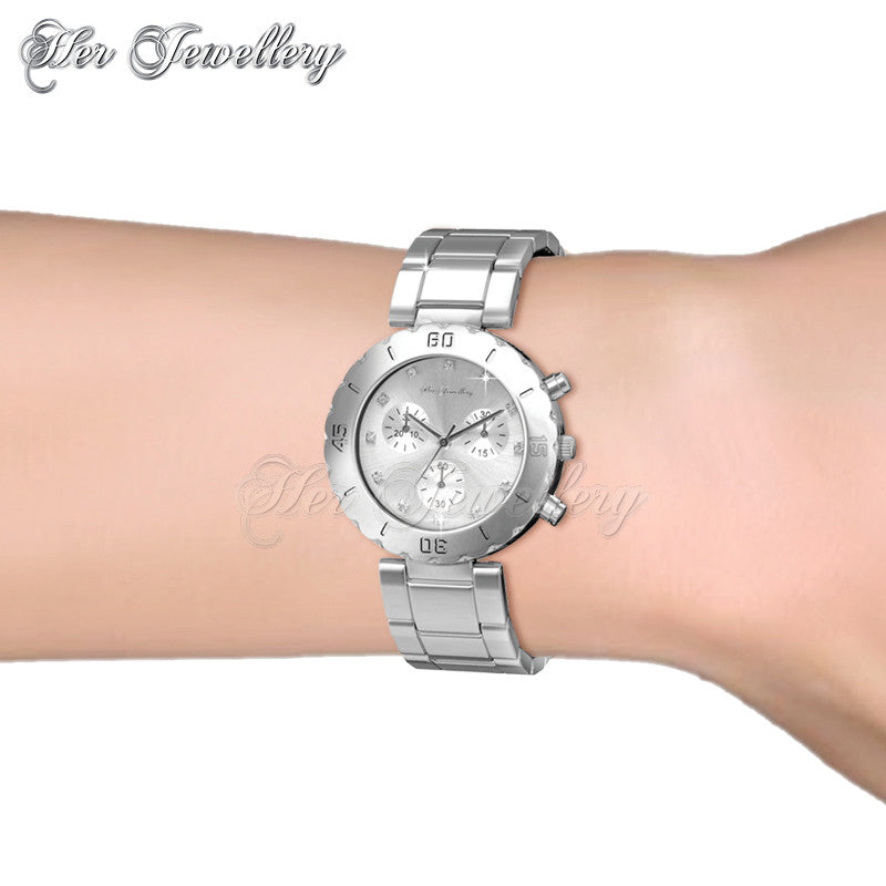 Swarovski Crystals Sporty Metallic Watch - Her Jewellery