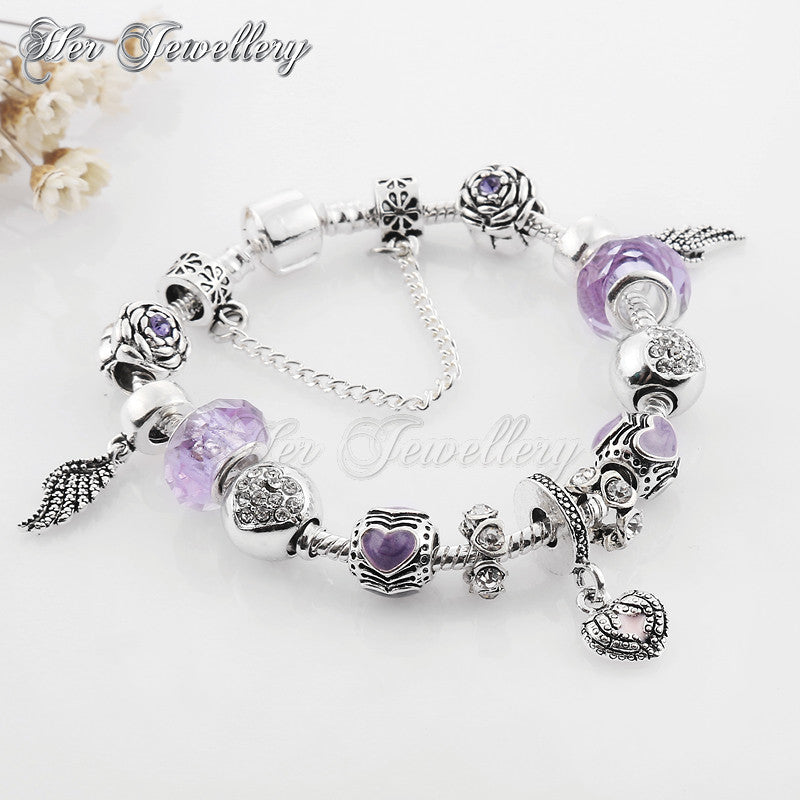 Swarovski Crystals Angel Charm Bracelet - Her Jewellery