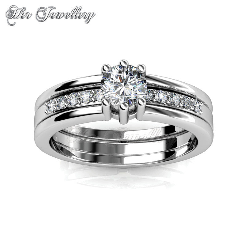 Swarovski Crystals Double Ring (3 Styled) - Her Jewellery
