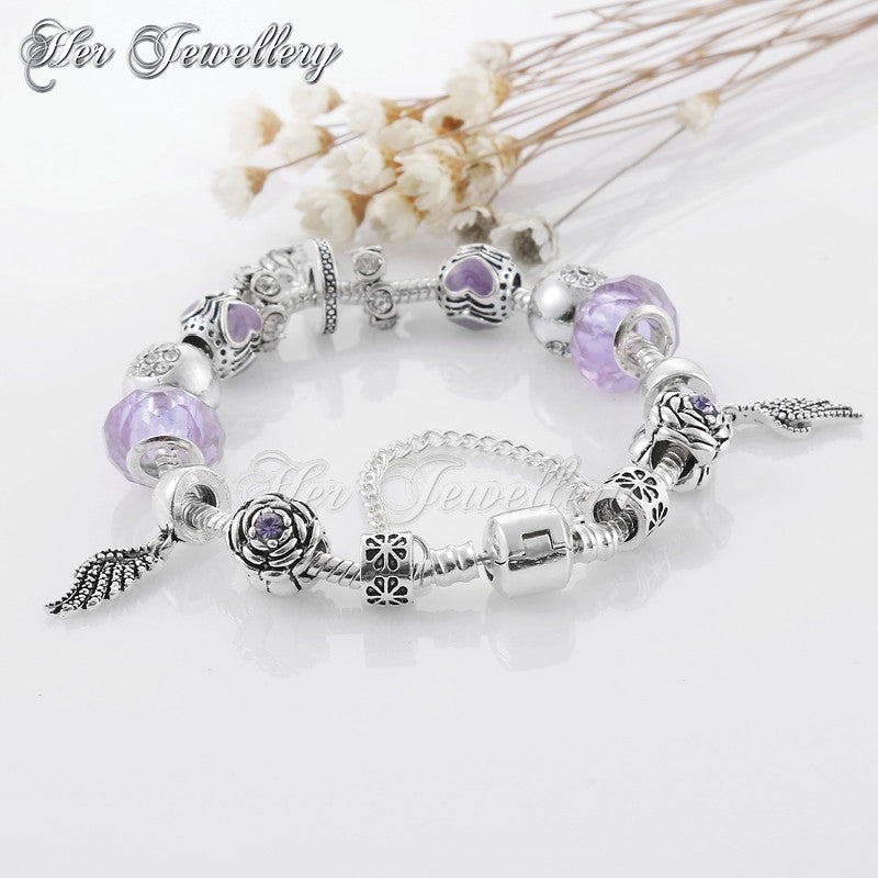 Swarovski Crystals Angel Charm Bracelet - Her Jewellery