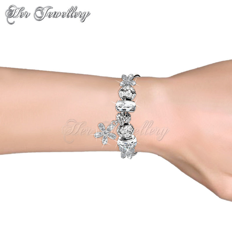 Swarovski Crystals Enchanted Flower Charm Bracelet - Her Jewellery