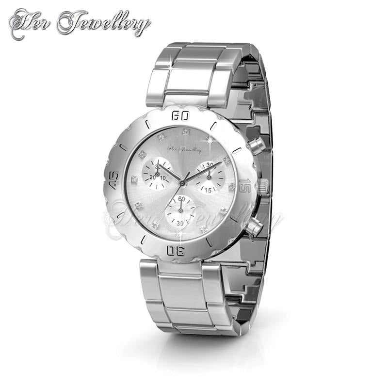 Swarovski Crystals Sporty Metallic Watch - Her Jewellery