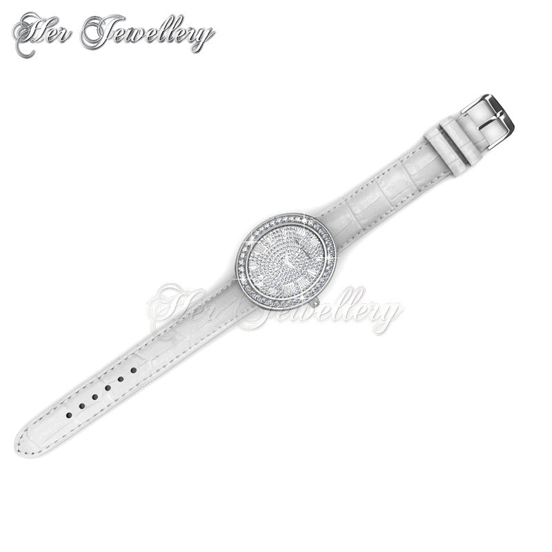 Swarovski Crystals Glamour Leather Watch†- Her Jewellery