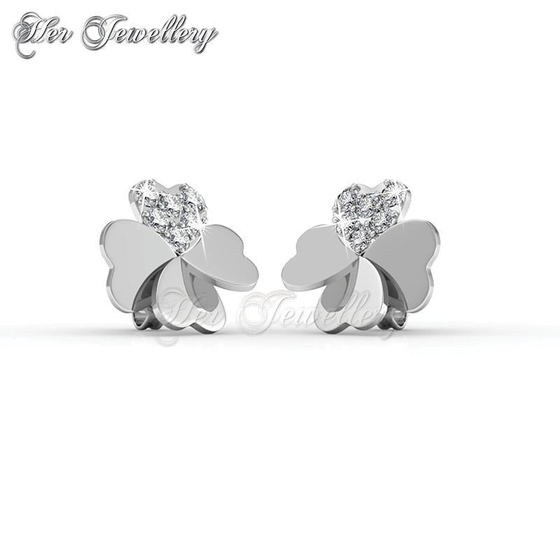 Swarovski Crystals Lucky Clover Earrings - Her Jewellery