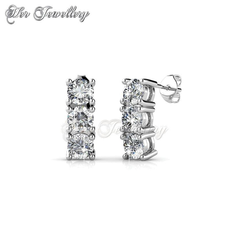 Swarovski Crystals Tri Earrings†- Her Jewellery