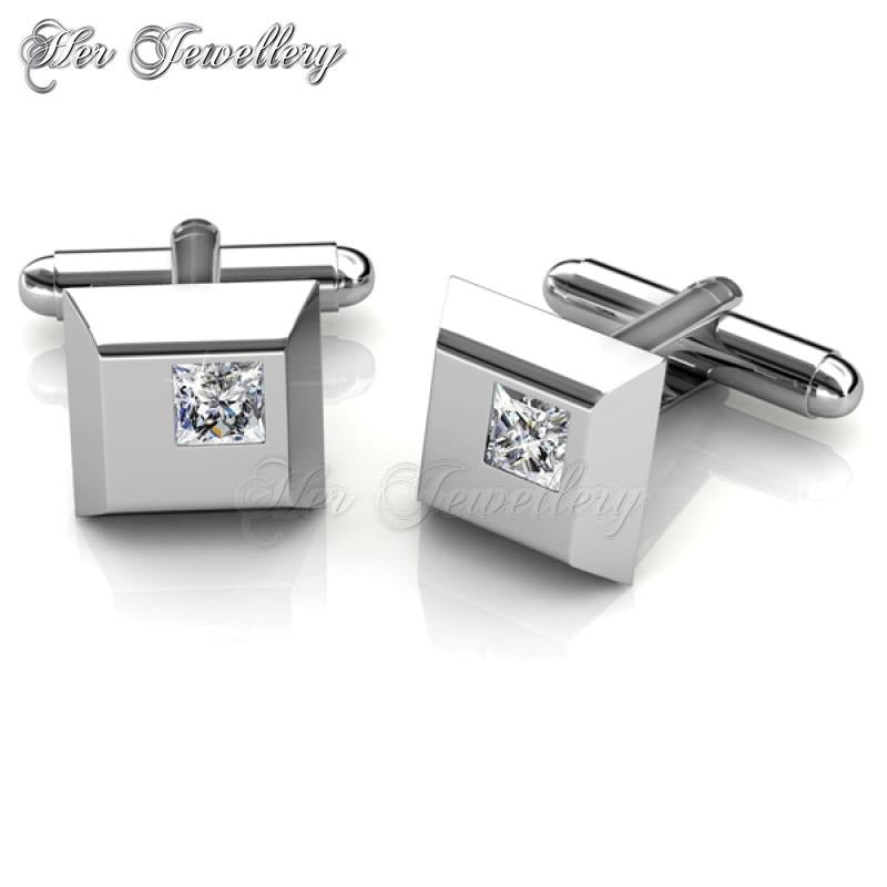 Swarovski Crystals Cufflinks (Square) - Her Jewellery