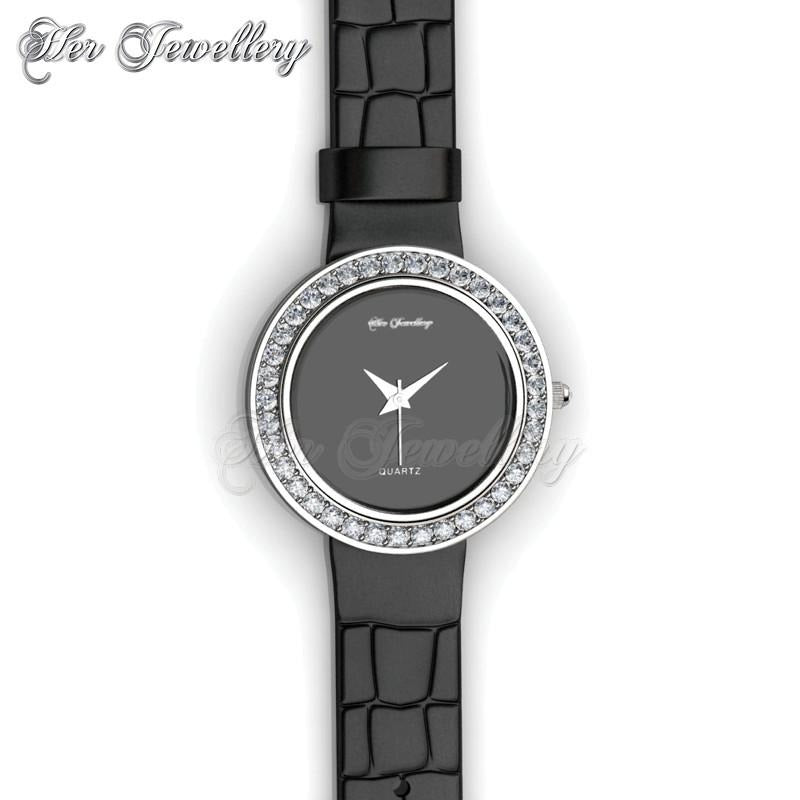 Swarovski Crystals Leather Watch - Her Jewellery