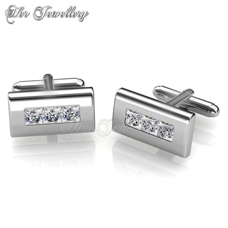 Swarovski Crystals Cufflinks (Rectangular) - Her Jewellery