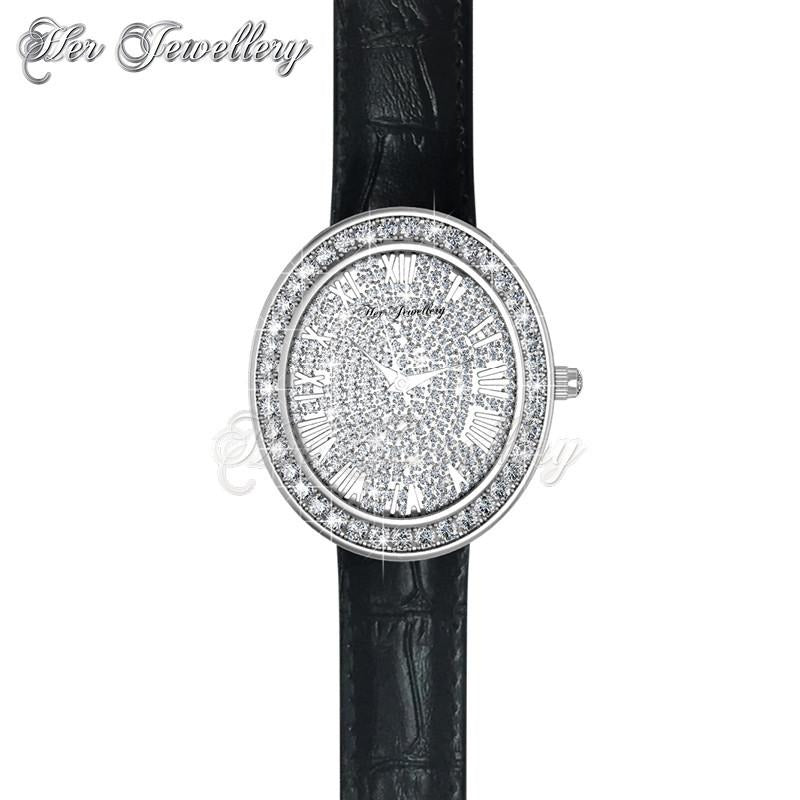 Swarovski Crystals Glamour Leather Watch†- Her Jewellery