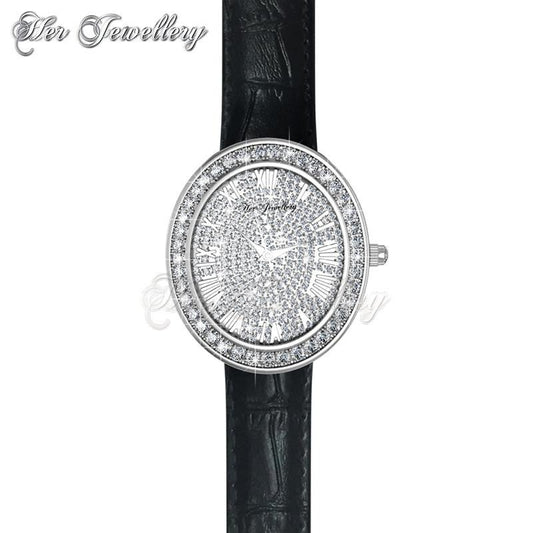 Swarovski Crystals Glamour Leather Watch†- Her Jewellery