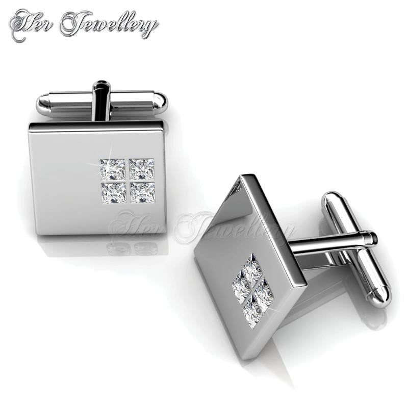 Swarovski Crystals Cufflinks (Square 2) - Her Jewellery