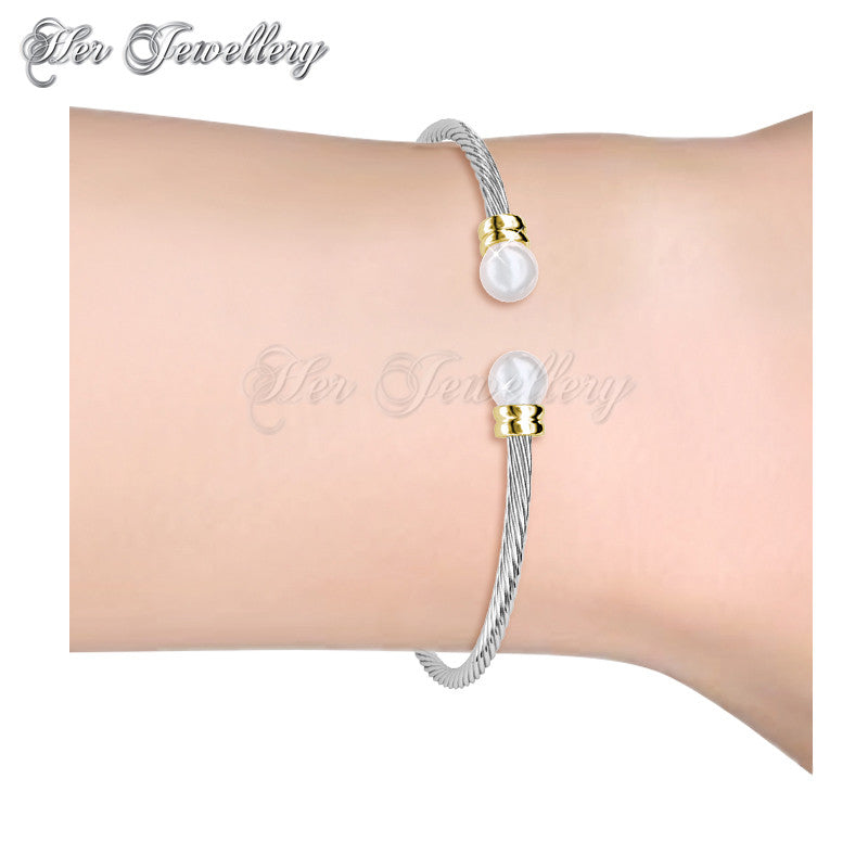 Swarovski Crystals Pearl Bangle - Her Jewellery