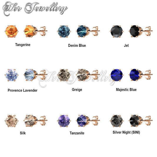 Swarovski Crystals Galaxy Stone Earrings (Rose Gold) - Her Jewellery