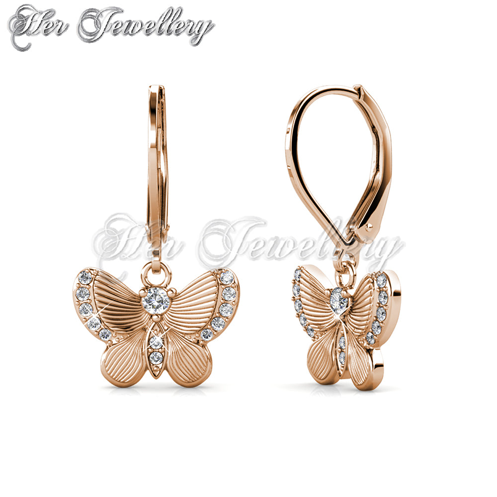 Gold butterfly drop on sale earrings