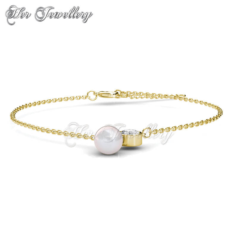 Swarovski Crystals Crystal Pearl Anklet (Yellow Gold) - Her Jewellery
