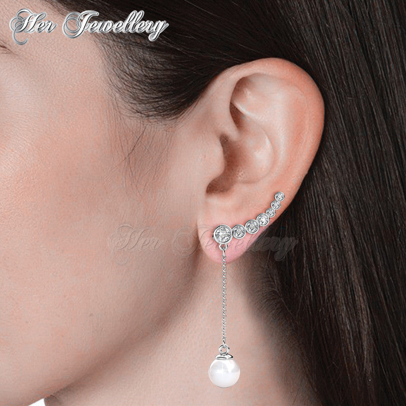 Swarovski Crystals Delia Pearl Earrings - Her Jewellery
