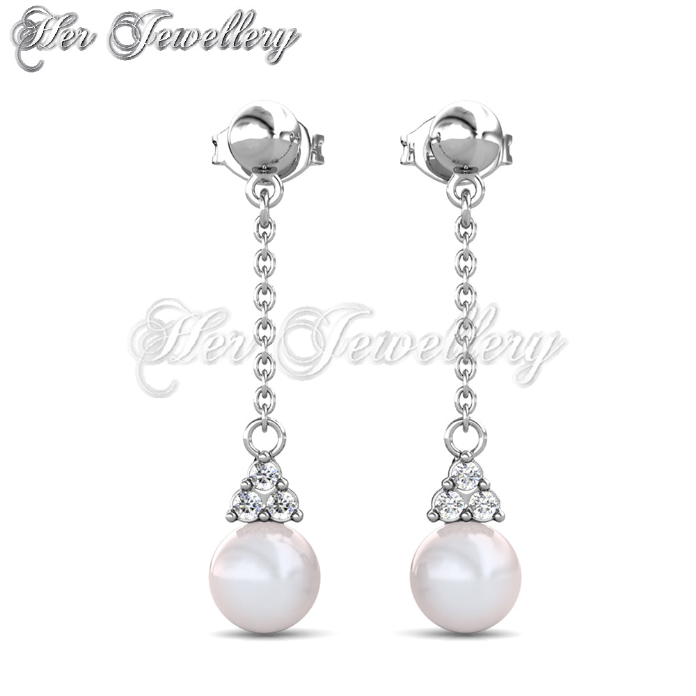 Long dangling hot sale pearl earrings