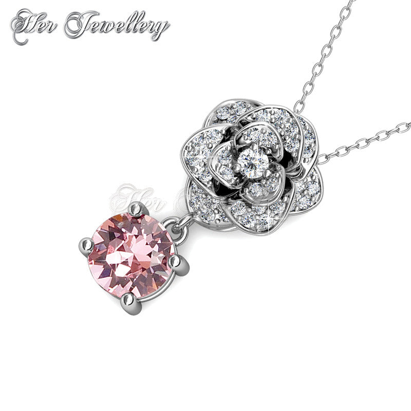 Swarovski Crystals Glamour Rose Pendant - Her Jewellery