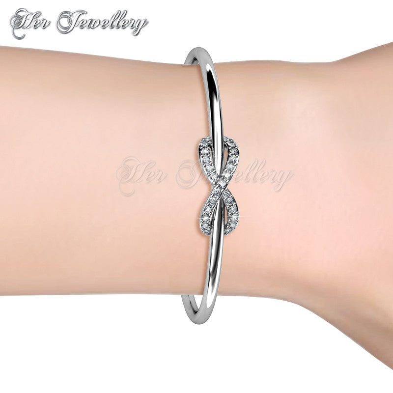 Swarovski Crystals Ribbon Bangle - Her Jewellery