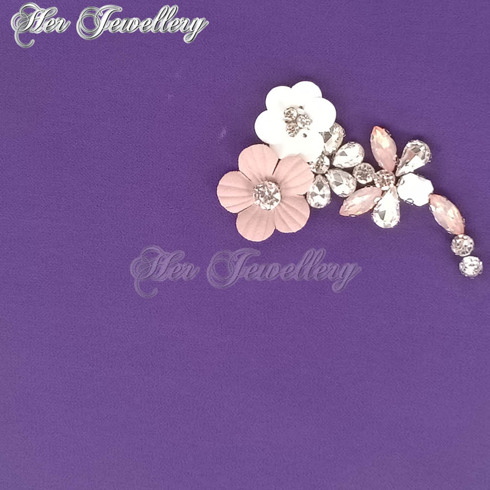 Swarovski Crystals Plum Blossome Scarf (Purple) - Her Jewellery