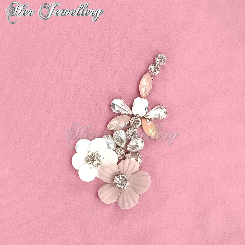 Swarovski Crystals Plum Blossome Scarf (Skin Pink) - Her Jewellery