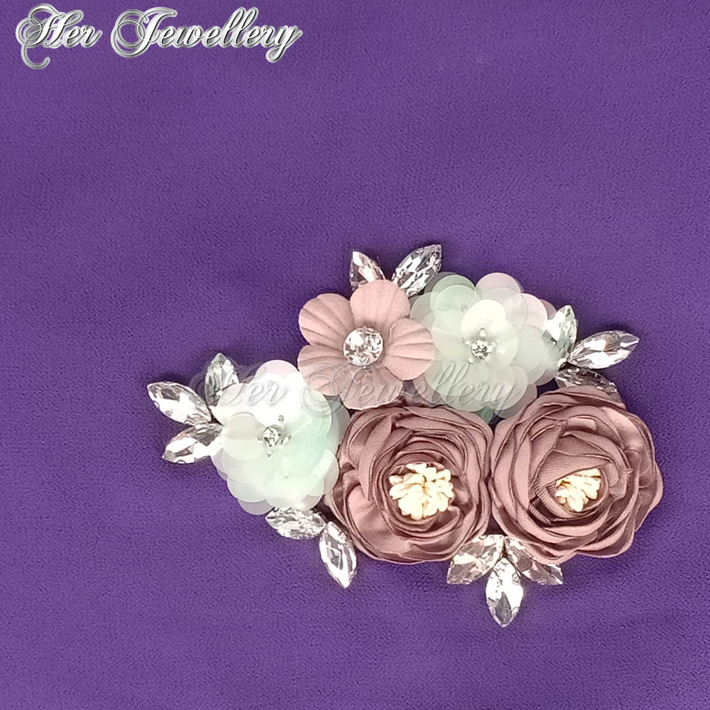 Swarovski Crystals Rosy Blossome Scarf (Purple) - Her Jewellery