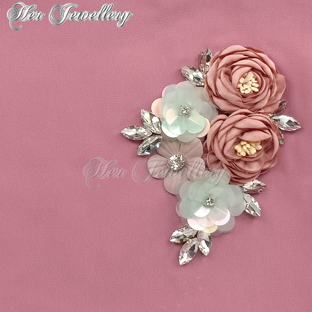 Swarovski Crystals Rosy Blossome Scarf (Skin Pink) - Her Jewellery