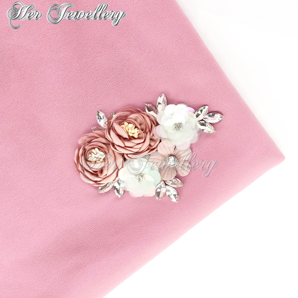 Swarovski Crystals Rosy Blossome Scarf (Skin Pink) - Her Jewellery