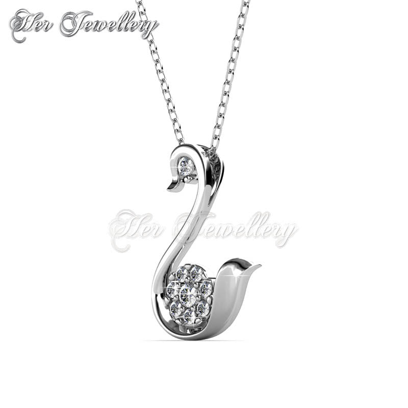 Swarovski Crystals Swan Love Pendant - Her Jewellery