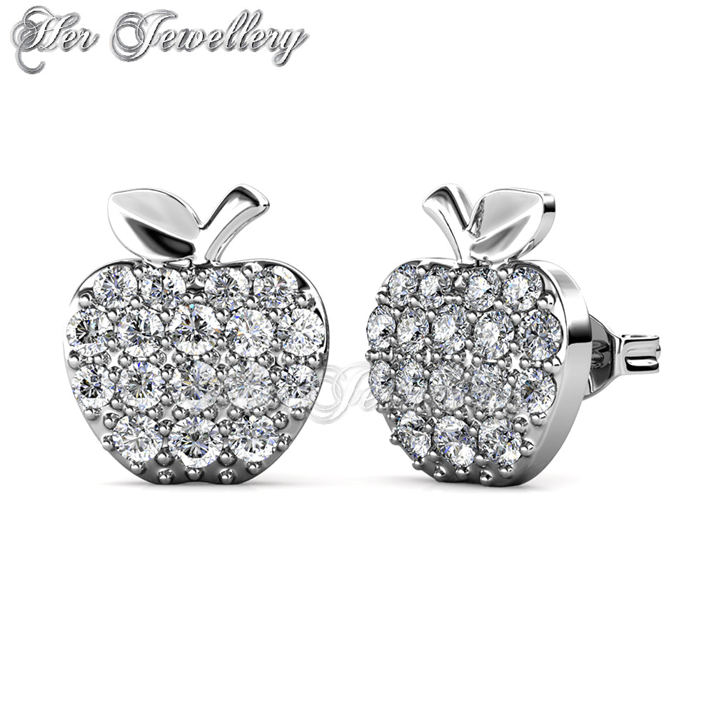 Swarovski Crystals Little Apple Earrings - Her Jewellery