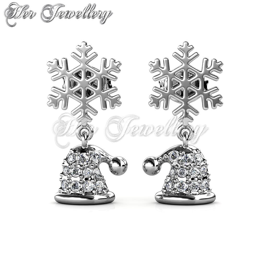 Swarovski Crystals Snowy Santa Earrings - Her Jewellery