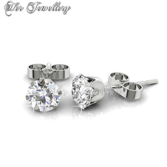 Swarovski Crystals Solitaire Earrings (Crystal) - Her Jewellery