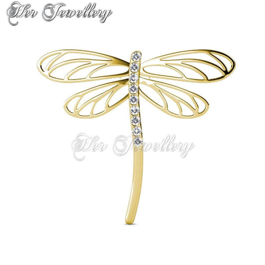 Swarovski Crystals Dragonfly Brooch - Her Jewellery