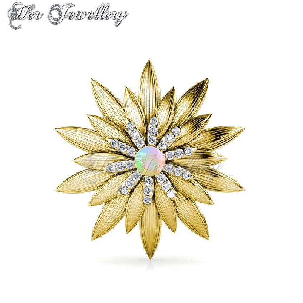 Swarovski Crystals Shiny Lotus Brooch - Her Jewellery