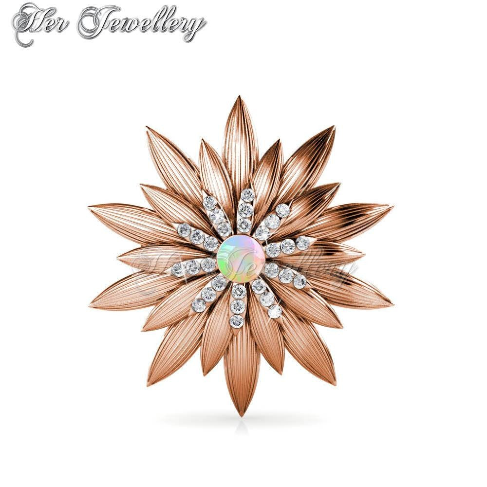Swarovski Crystals Shiny Lotus Brooch - Her Jewellery