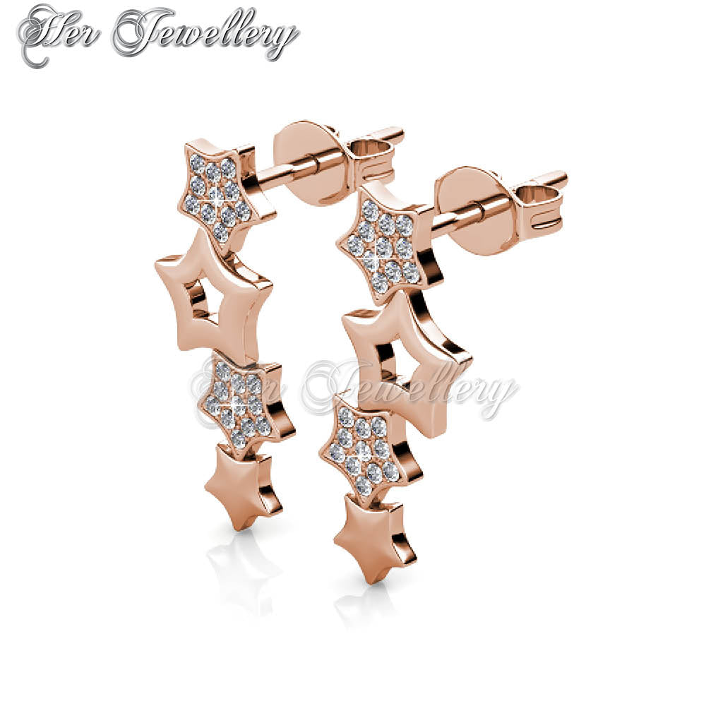 Swarovski Crystals 4 Stars Earrings - Her Jewellery