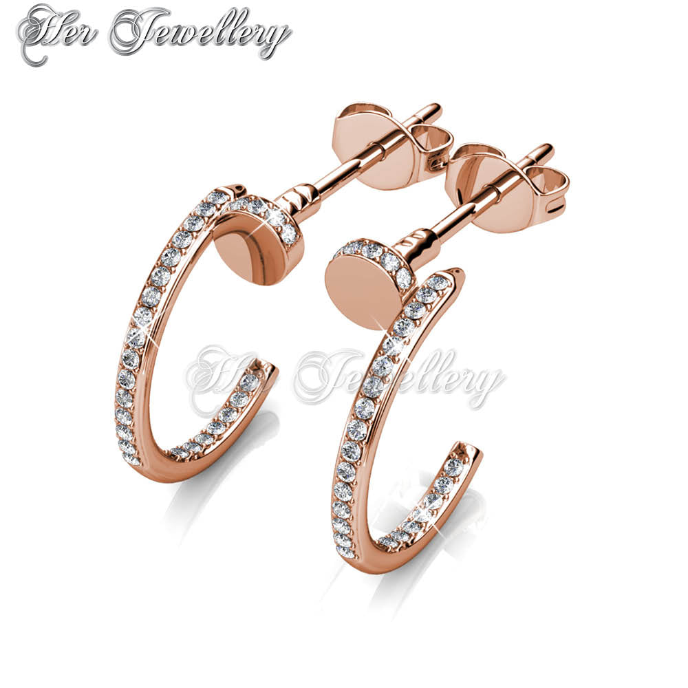 Swarovski Crystals Arch Earrings (Rose Gold) - Her Jewellery