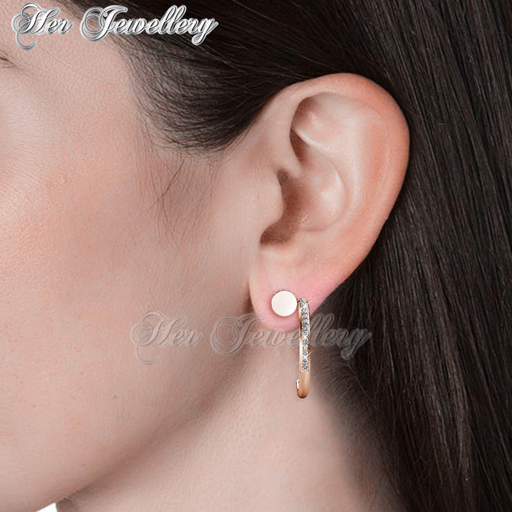 Swarovski Crystals Arch Earrings (Rose Gold) - Her Jewellery