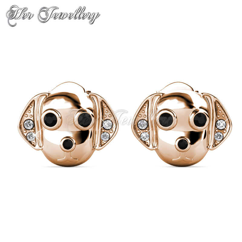 Swarovski Crystals Beagle Earrings (Rose Gold) - Her Jewellery