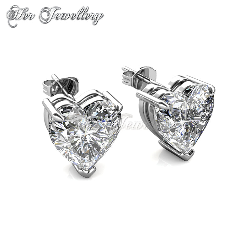 Swarovski Crystals Belle Heart Earrings - Her Jewellery