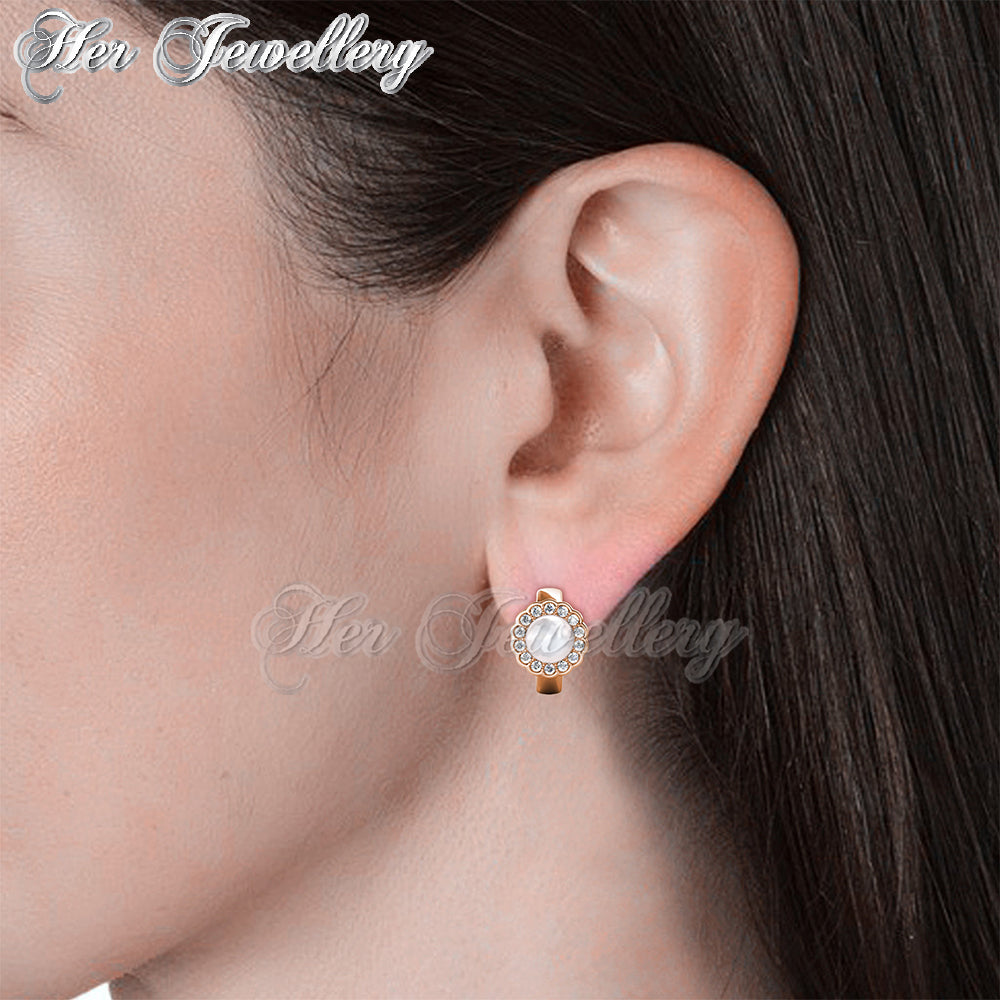Swarovski Crystals Blooming Pearl Earrings - Her Jewellery