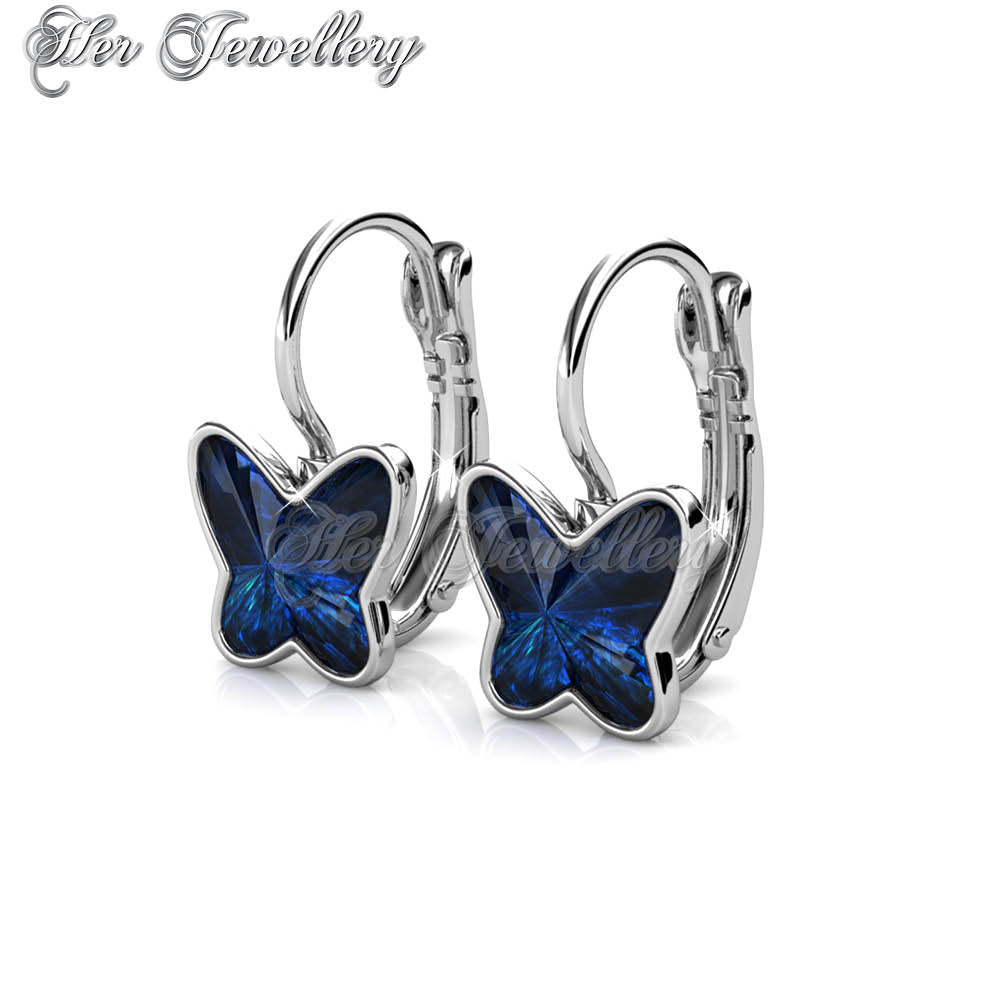 Swarovski Crystals Butterfly Cerulean Earrings - Her Jewellery