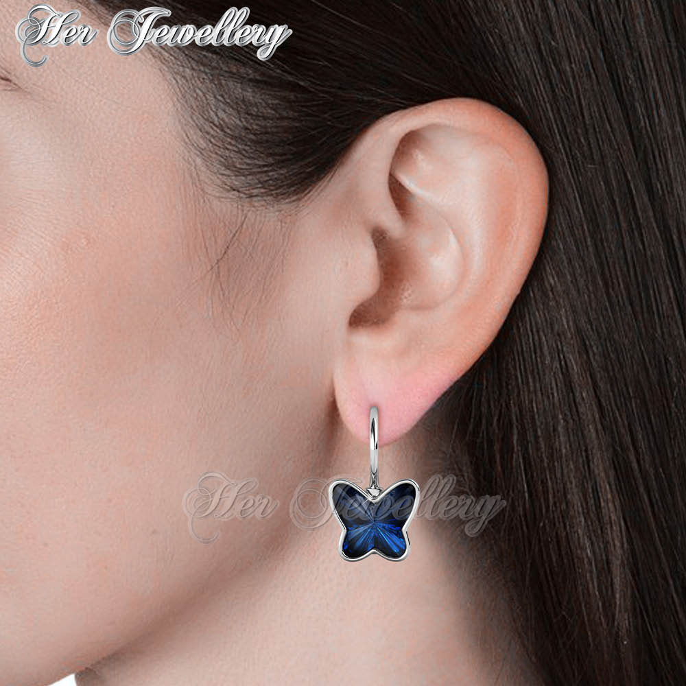 Swarovski Crystals Butterfly Cerulean Earrings - Her Jewellery