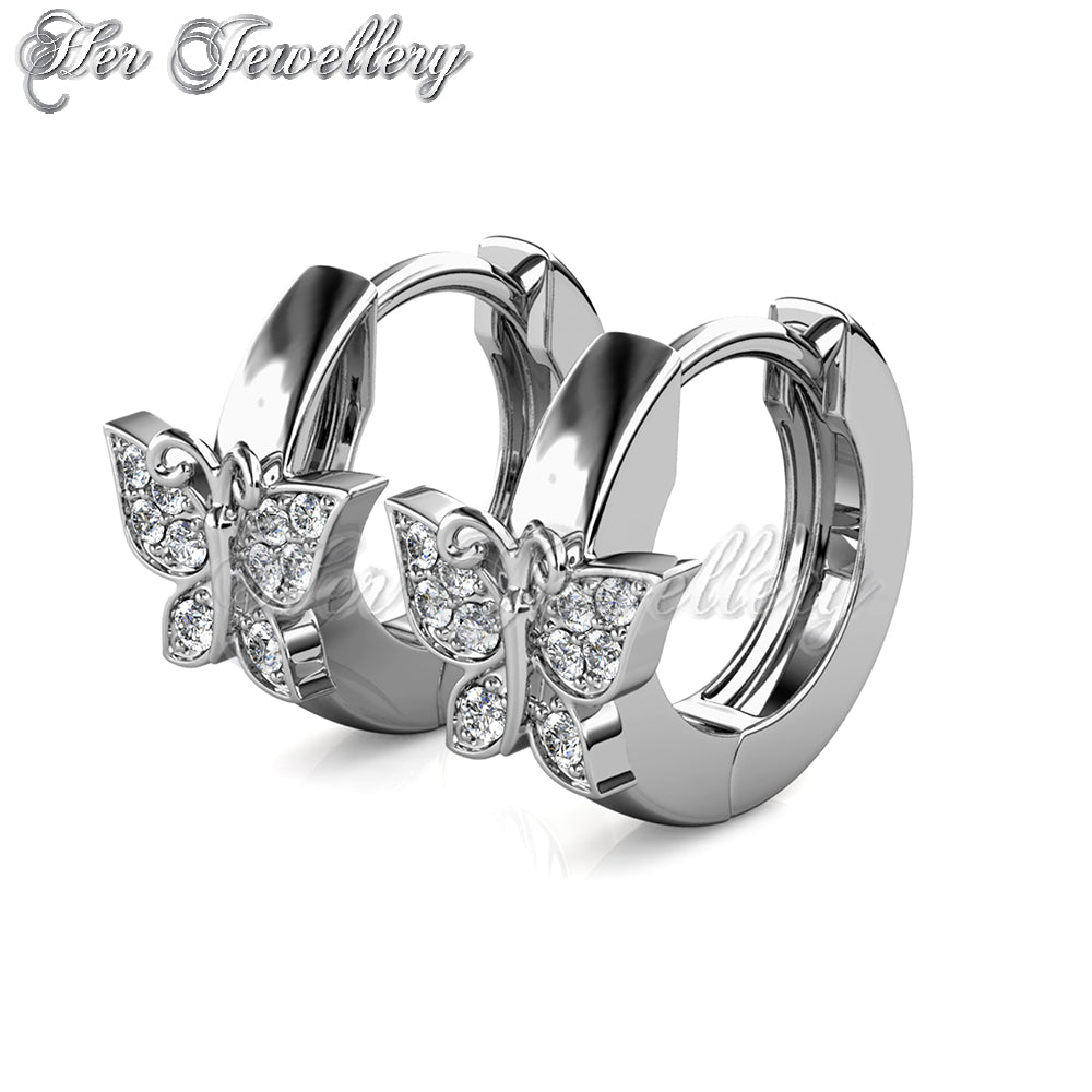 Swarovski Crystals Butterfly Hoop Earrings - Her Jewellery