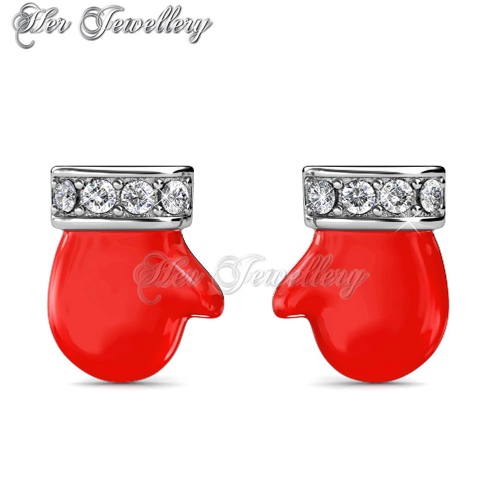 Swarovski Crystals Christmas Gloves Earrings - Her Jewellery