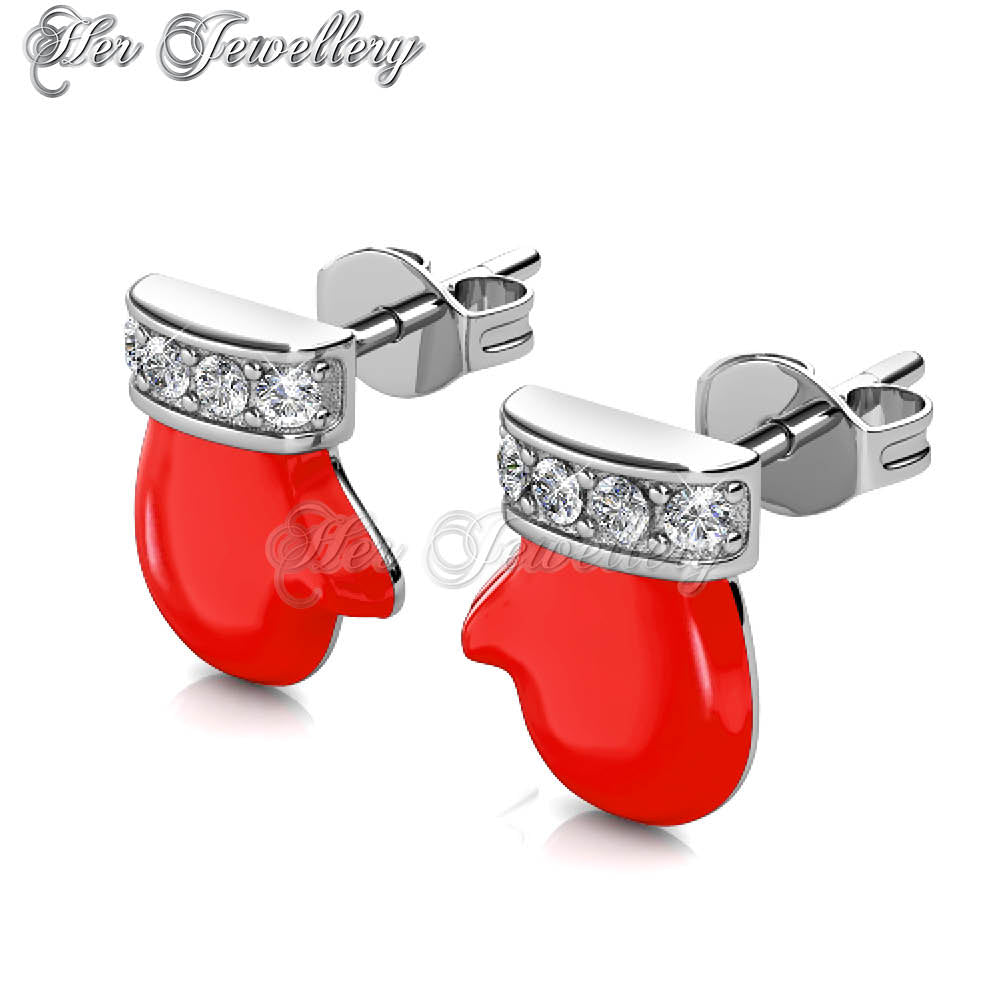 Swarovski Crystals Christmas Gloves Earrings - Her Jewellery