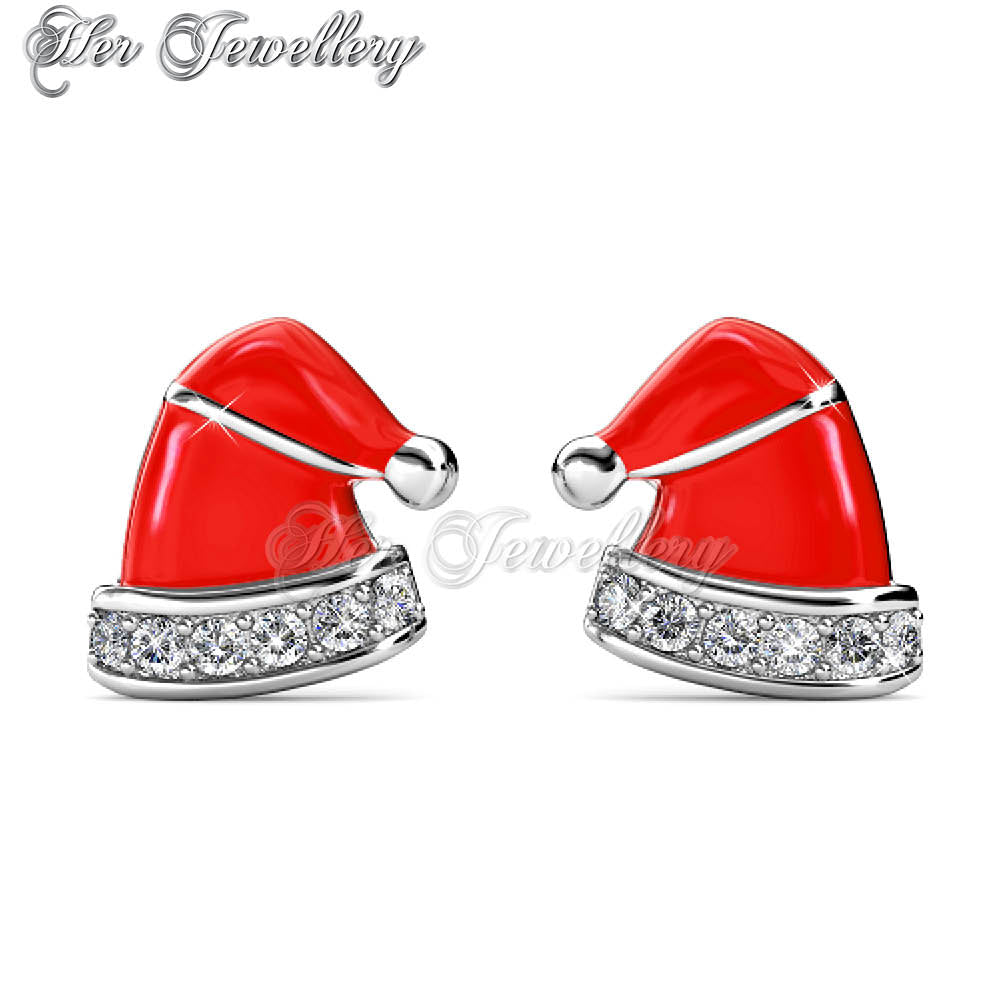Swarovski Crystals Christmas Hat Earrings - Her Jewellery