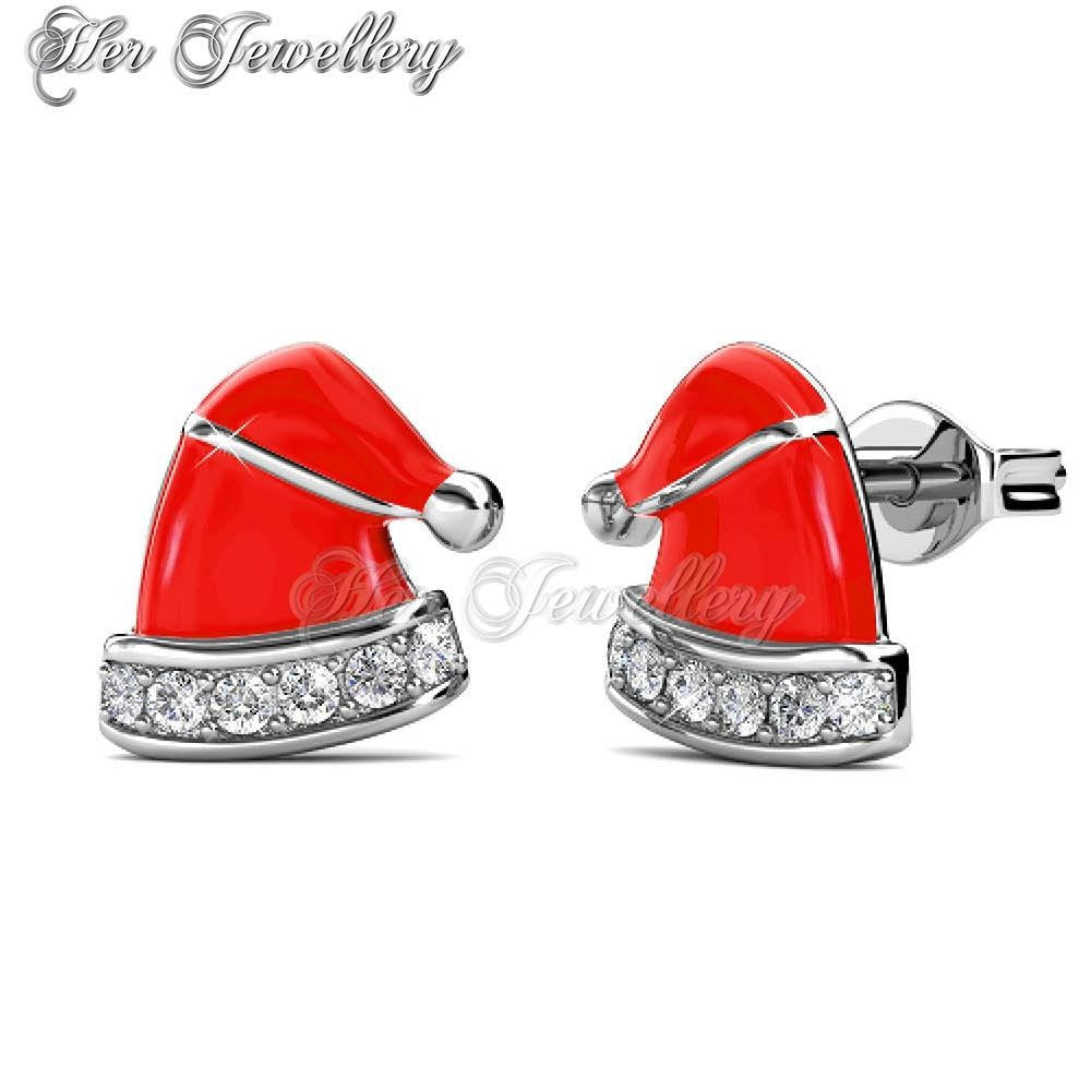 Swarovski Crystals Christmas Hat Earrings - Her Jewellery
